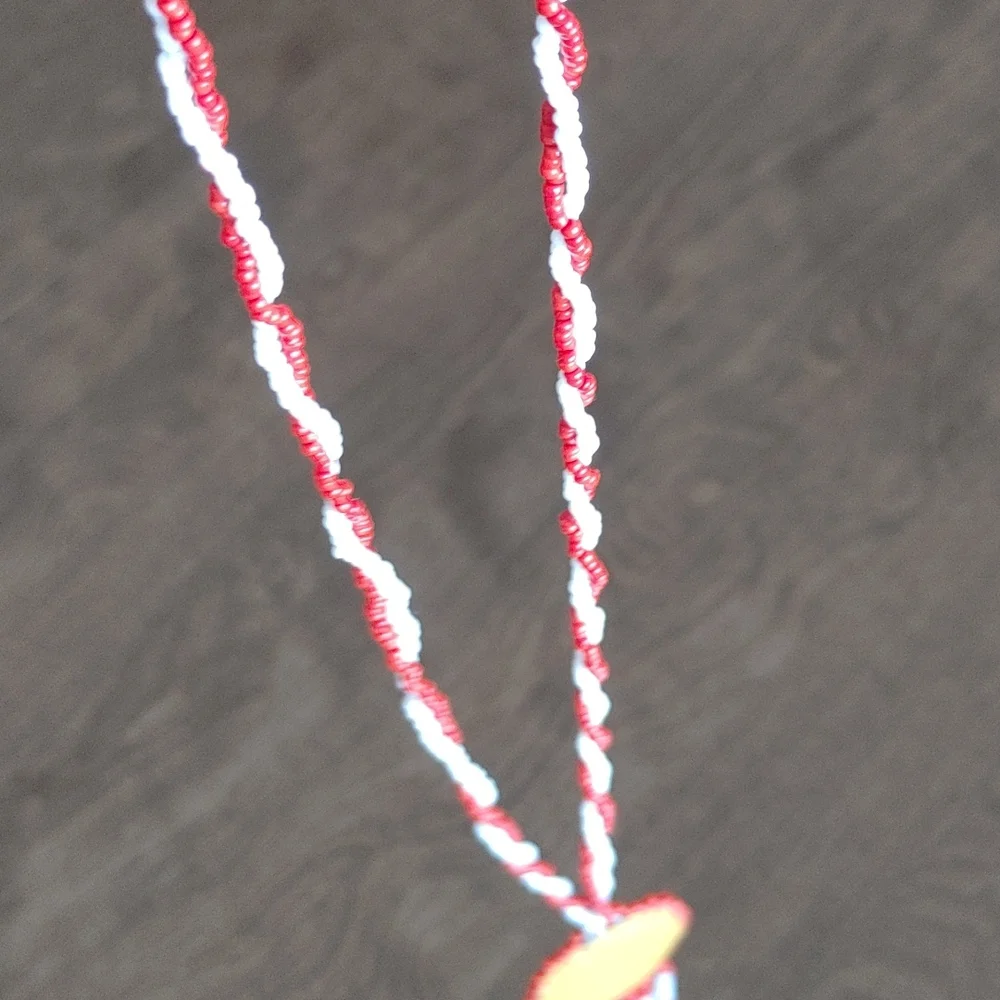 Native American Seed Bead Necklace Star Pattern Twisted C